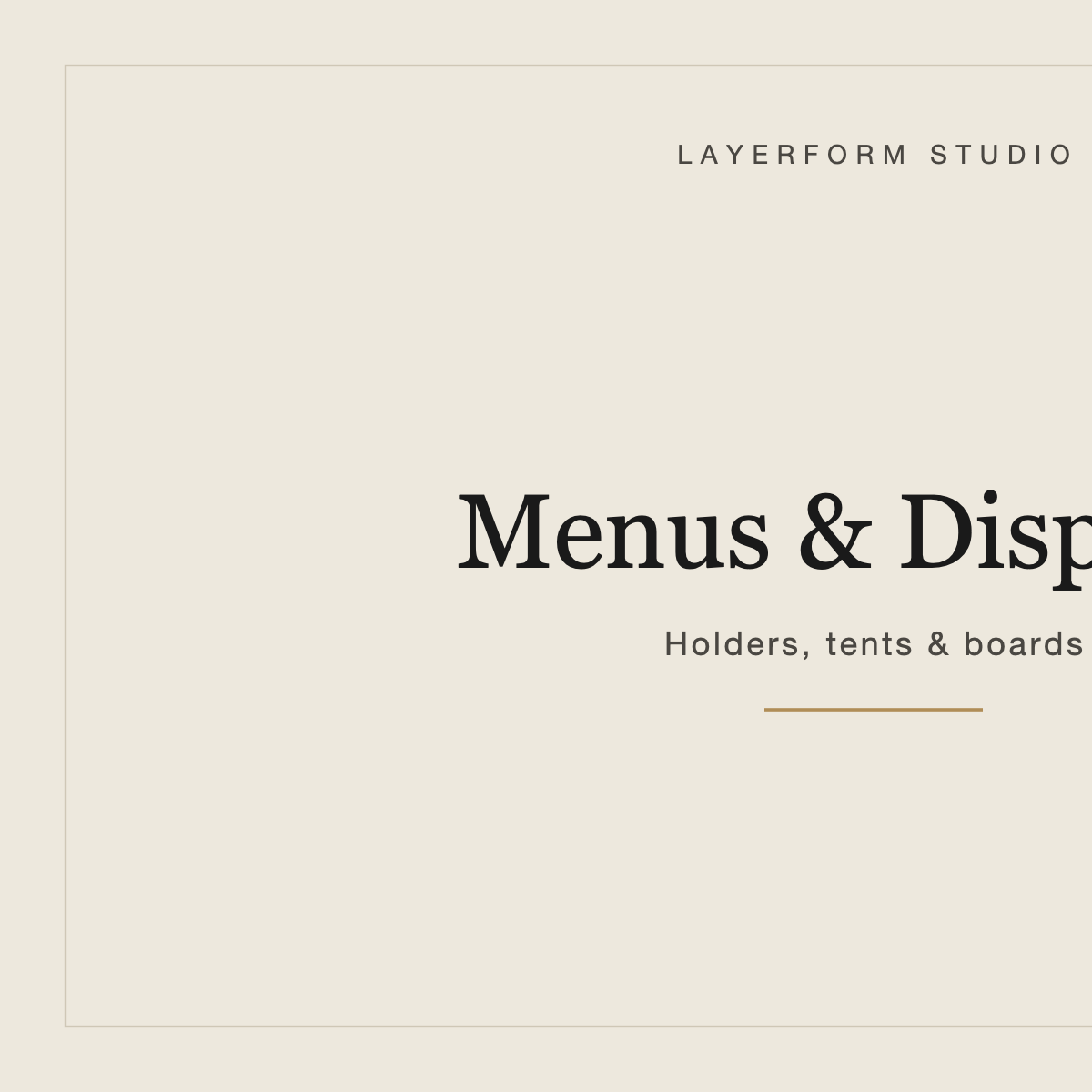 Menus & Displays collection