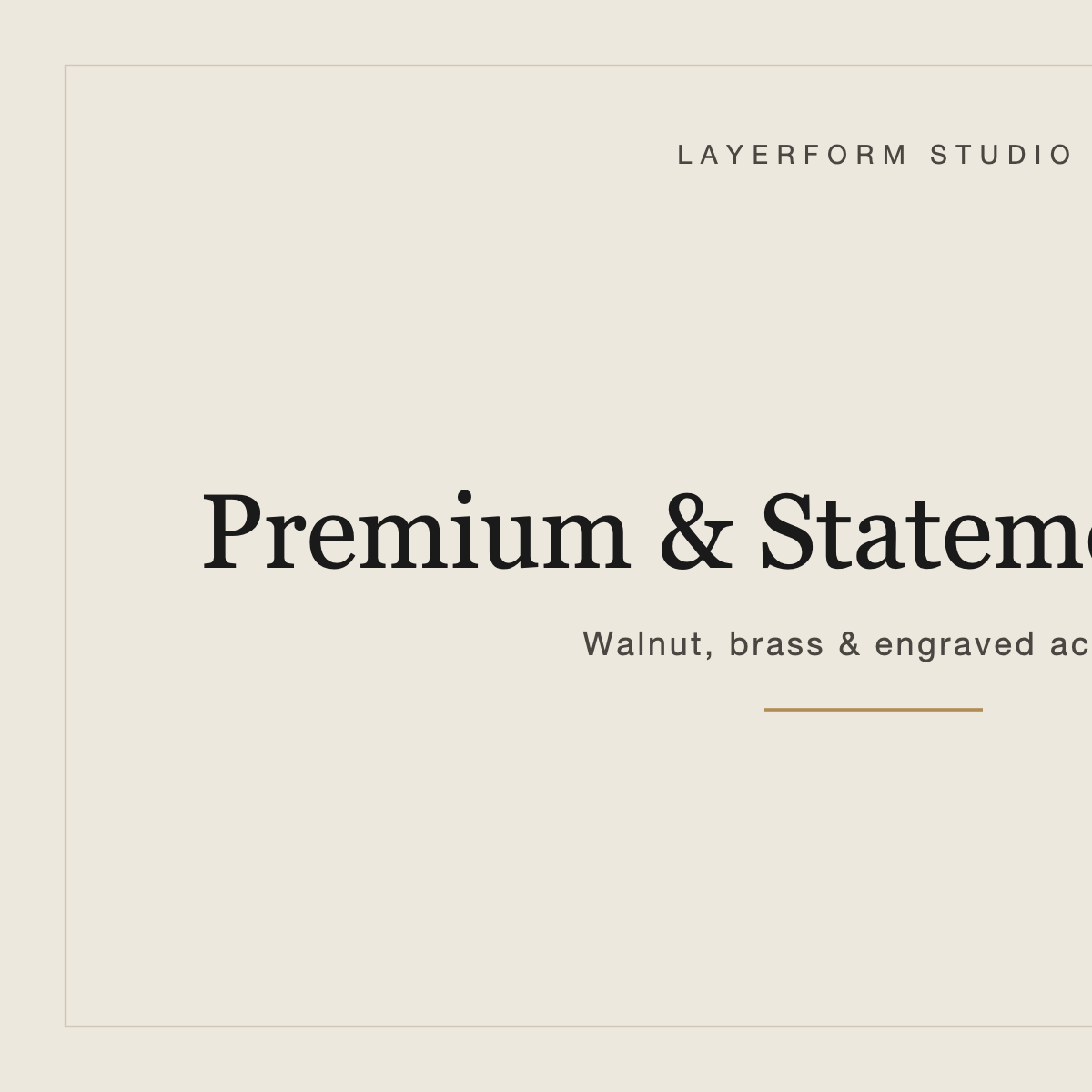Premium & Statement Pieces collection
