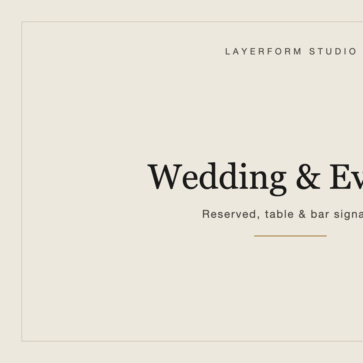 Wedding & Events collection