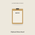 Engraved wood clipboard menu board by LayerForm Studio