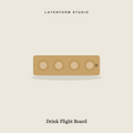 Engraved wood 4-glass drink flight board by LayerForm Studio